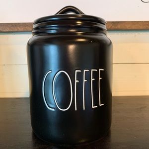 Rae Dunn Medium Black Canister “Coffee”